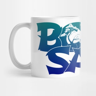 Lettering 'BONSAI' with bonsai tree Mug